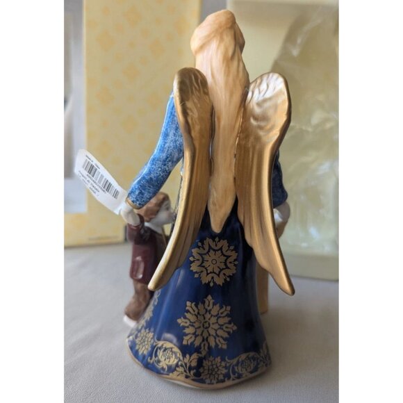 Villeroy and Boch 1748 Christmas Angel Of Joy Figurine With Children Gold Wings - Picture 3 of 5